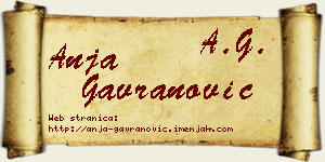 Anja Gavranović vizit kartica